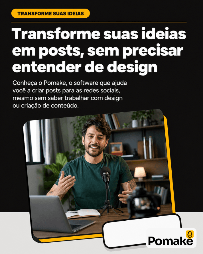 Post de marketing criado no Pomake