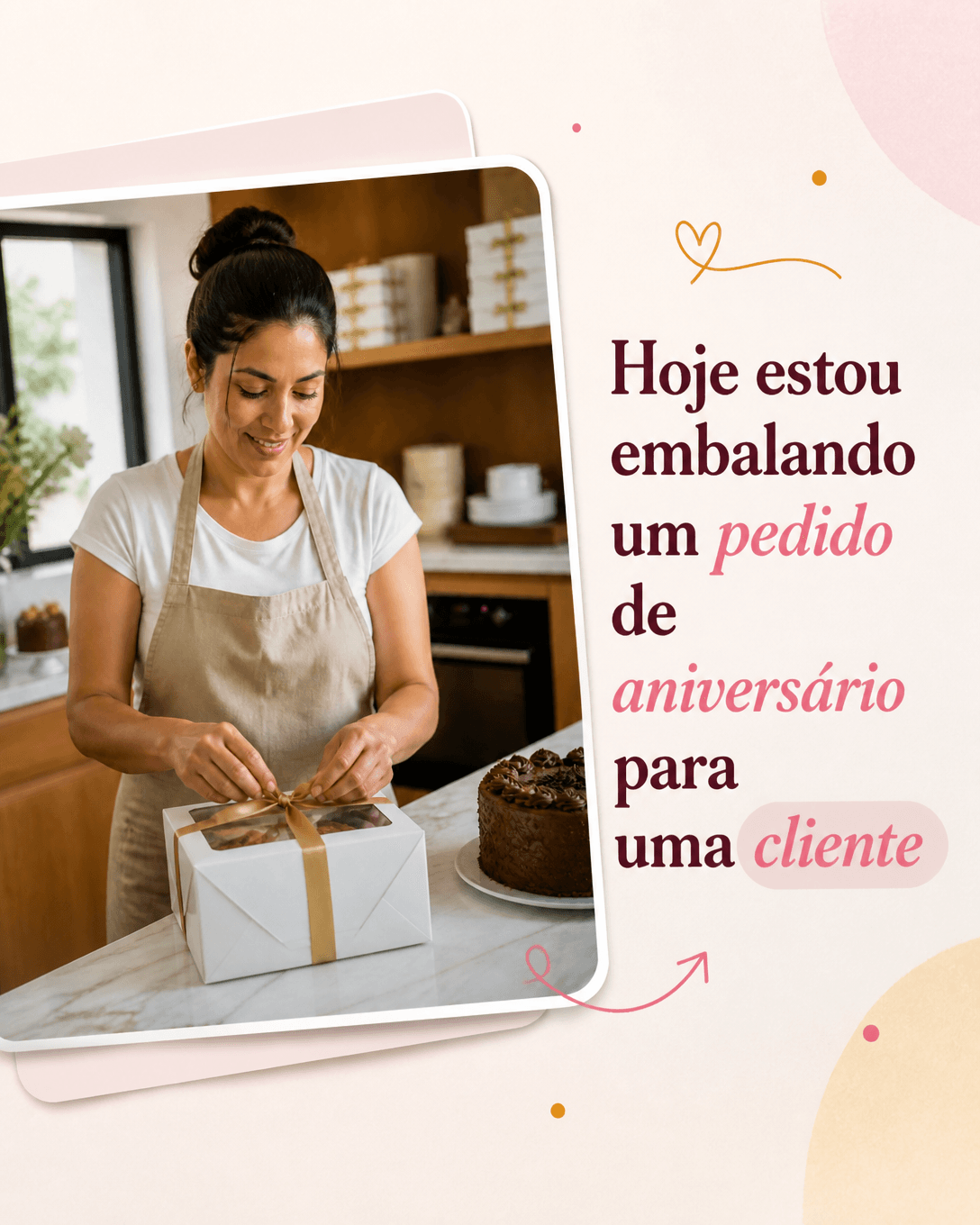 Post de confeitaria criado no Pomake