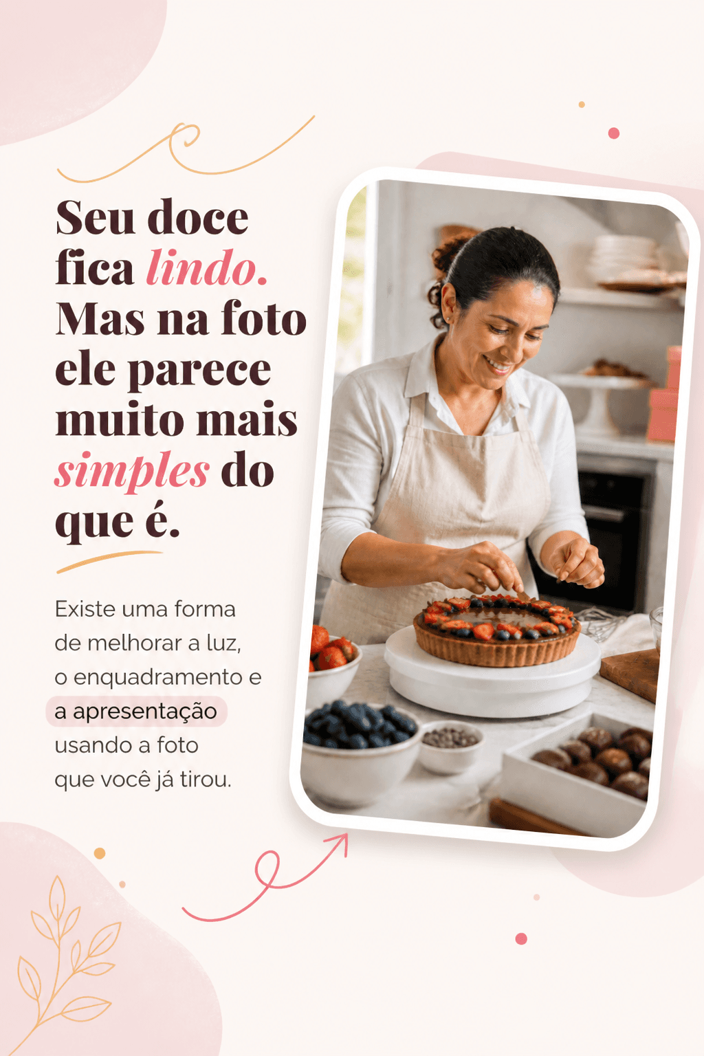 Post de confeitaria criado no Pomake
